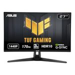 ASUS TUF Gaming 27" 2K HDR Monitor (VG27AQ1A) - QHD (2560 x 1440), IPS, 170Hz (Supports 144Hz), 1ms, Extreme Low Motion Blur, Speaker, G-SYNC Compatible, VESA Mountable, DisplayPort, HDMI