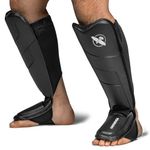 Hayabusa T3 Full-Back Shin Guards - Black, Medium