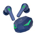 pTron Bassbuds Rogue W/ 40Ms Low-Latency Gaming,Clear Calls,50Hrs Playtime,Pristine Sound,V5.3 Bluetooth in Ear Headphones,Snug-Fit,RGB Lights,Touch Control,Voice Assist,IPX5 Water Resistant(Blue)