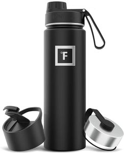 IRON °FLASK Sports Water Bottle - 650 ml, 3 Lids (Spout Lid), Vacuum Insulated Stainless Steel, Double Walled, Thermo Mug, Metal Canteen (Midnight Black)