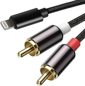 WILLMLEGED [MFi Certified Lightning to RCA Cable for iPhone, 2-Male Y Splitter Aux Audio Cord Compatible for iPhone 14 13 12 11 Pro Max XS XR X 8 7 Adapter for Car, Amplifiers, Home Theater, Speaker