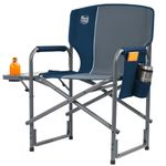 TIMBER RIDGE Lightweight Oversized Camping Chair, Portable Aluminum Directors Chair with Side Table Detachable Side Pocket for Outdoor Camping, Lawn, Picnic, Support 400lbs (Blue) Ideal Gift