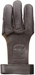 Bear Archery Leather 3 Finger Traditional Archery Shooting Glove, Medium, Black (ASG101M)