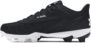 Under Armour Men's Leadoff Low RM 3.0 Baseball Cleat, (001) Black/Black/White, 8.5, US