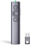 Norwii N95 Presentation Clicker, PowerPoint Clicker for Presentation Remote, Rechargeable Wireless Presenter Pointer, Slide Advancer for PC/Laptop/e-Book (BLE&USB-A&C, Green Light)