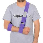 SupreGear Arm Sling, Adjustable Lightweight Comfortable Shoulder Immobilizer Arm Sling Breathable Medical Shoulder Support for Injured Arm Hand Elbow, 71 inch / 180cm (Purple)