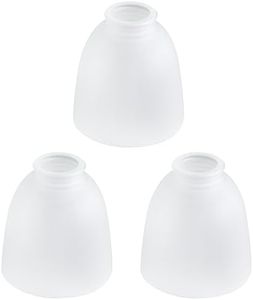 3-Pack White Frosted Glass Shade Replacements, Ceiling Fan Light Covers Glass Globes Lampshades for Chandelier Vanity Lights Wall Sconces Pendant Light, 1.61" Fitter Size, 5" high x 4.7" diameter