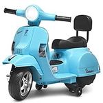 COSTWAY Kids Ride on Motorcycle, 6V Electric Riding Toy with Training Wheels, LED Lights, Music & Horn, Battery Powered Motorbike for Toddler Ages 3+ (Light Blue)