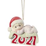 Precious Moments 211005 Baby’s 1st Christmas 2021 Dated Girl Bisque Porcelain Ornament