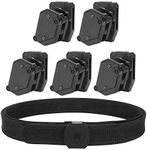 KRYDEX IPSC USPSA IDPA 3-Gun Competition Belt & 5 pcs Speed Pistol Mag Pouches (Black Belt and Black Mag Pouches, L)