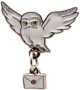 Licensed Harry Potter Hedwig and letter Pin Badge Enamelled metal 4cm by 3.5cm, Metal