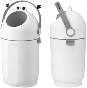 Odor-Locking Diaper Pail,Works with Regular Trash Bags (Grey and White)