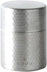 KOGU 40620 40620 Shimomura Tea Canister, Small, Made in Japan, Dishwasher Safe, Includes Inner Lid, Good Seal, Light Blocking, Maintains Freshness, Hammered Pattern, 7.1 oz (200 g), Stainless Steel,