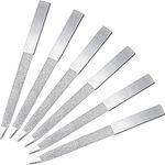 6 Pieces Diamond Nail File Stainless Steel Double Side Nail File Metal File Buffer Fingernails Toenails Manicure Files for Salon and Home (Silver, 5 Inch)