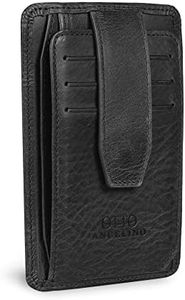 Otto Angelino RFID Blocking Minimalist Men’s Wallet - Slim, Italian Leather Credit Card Holder and Zippered Coin Slot