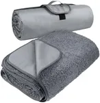 Tirrinia Large Waterproof Outdoor Blanket, Soft Warm Windproof Stadium Blanket with Sherpa Fleece and Foldable for Outdoor Sport, Baseball, Football, Beach, Concerts, Car,66" x 90"