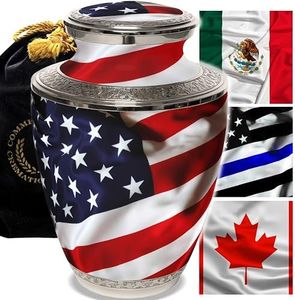 American Flag Cremation Urns for Human Ashes Adult Male for Funeral, Burial or Home Cremation Urns for Adult Male Large Urns for Dad & Cremation Urns for Adults XL Large & Small Flag Urns for Ashes