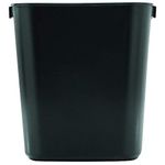 Rubbermaid Commercial 295500BK Deskside Plastic Wastebasket, Rectangular, 3 1/2 gal, Black