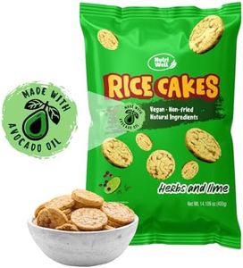 Nutriwell Air-Puffed Rice Cakes with Herb & Lime – Crispy Popped Rice Snack, Gluten Free, Avocado Oil, Light & Crispy, 130 Cal, Natural Seasonings (14 Servings)