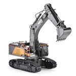 HNR Upgraded Rechargeable Remote Control Excavator 22 Channel Full Function RC Digger Tractor Toy with Lights & Music, Remote Control Excavator Digger Toys for Kids