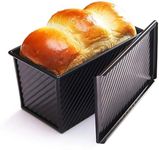 FINEDECOR Premium Nonstick Carbon Steel Bread Mould/Loaf Pan/Bread Pan/Toast Mould/Bread Tin with Cover Bakeware (Black) for 450 gm - FD 3040