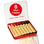 Stockmar 32200 Wax Crayons Special Edition Colours of the World with 8 Colourful Colouring Pencils, Packed in Practical Tin Case, Ideal for Nursery, Suitable for Children from 3 Years