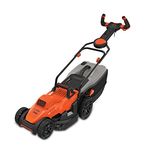 BLACK+DECKER BEMW461ES-QS Wired Lawnmower 1400 W, Electric Lawnmower 34 cm 6 Adjustable Heights 20, 30, 40, 50, 60 and 70 mm Lawnmower with 3 Position EasySteer Handle