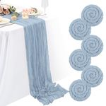 6 Packs Dusty Blue Cheesecloth Table Runner,Cheesecloth Table Runners Gauze Boho Rustic Table Runners for Wedding Bridal Shower Birthday Party Table Decor.(55x180 cm)