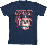 Five Nights at Freddy's Freddy Head Boy's Navy Blue T-Shirt-Small