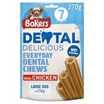Bakers Dental Delicious Large Dog Chews Chicken 270g, Pack of 6
