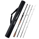 Goture 4 Piece Spinning Fishing Rod, Ultralight Travel Spinning Fishing Rod 6ft 6in-Medium Heavy - Fast -4pcs-Dark Green Carbon Fiber Spinning Rod