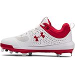 Under Armour Womens Glyde St Softball Shoe, White (101)/Red, 10.5, White (101)/Red, 10.5