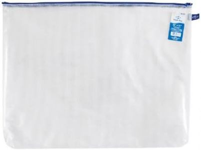 ALVIN - NB1621 Clear PVC Mesh Kit Zipper Bag, Multi-Use Organization Bag for Item Storage and Arranging, Great for Needlework Projects, Art Supplies, and Travel - 16 x 21 Inch Bag