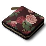 DailyObjects Women's Leather Material Lovely Blooms Zip Wallet - Holds up to 8 Cards - Slim and Easy to Fit in Pocket, Coin Pocket with Button Closure - MultiColour