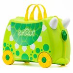 Trunki Children’s Ride-On Suitcase and Kid's Hand Luggage | Dinosaurs Toy Gift for 3 year olds : Dudley the Dinosaur (Green)