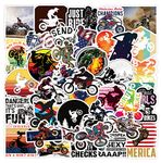 Motocross Stickers | 50pcs Aesthetic Vinyl Waterproof Racing Dirt Bike Stickers and Decals for Helmet, Laptop, Water Bottle, Skateboard, Funny Motocross Stickers For Adults, Teens, Boys and Girls