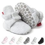 Meckior Infant Baby Boys Girls Cotton Booties Winter Fleece Warm Cozy Socks Soft Bottom Newborn Toddle First Walkers Crib Shoes with Grippers