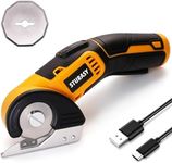 Sturasy Cordless Electric Scissors, Power Cardboard Cutter with Safety Lock, Rechargeable 4V 2000mAh Electric Box Cutter for Cardboard, Fabric, Carpet, Leather, Paper, Plastic, Packages, Rotary Cutter