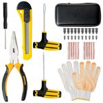 Tire Repair Kit ，28pcs Car Puncture Repair Kit Rubber Nails with Screwdriver, tire repair tool for General Motors, trucks, bicycles