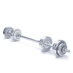 Amazon Brand - Symactive Chrom Plated Adjustable Dumbbells with Connector 10 Kg to 50 Kg (10 Kg)