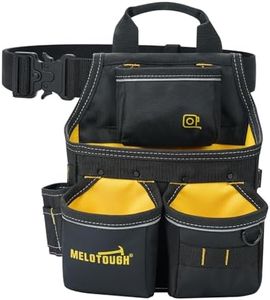 MELOTOUGH Electrician Tool Pouch with Belt,Tool Bag,13 Pockets Small Tool Pouch Designed for Electrician,Carpenter,Construction,Yellow,Father Day Deal