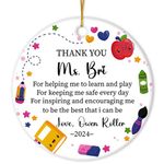 Personalized Thank You Teacher Ornament Xmas, Teacher Christmas Ornament 2024, Teacher Ornaments Gifts for Appreciation Graduation Birthday, Custom Teacher Christmas Tree Decor Ceramic Ornament