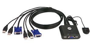 ATEN CS22U 2-Port USB Cable KVM Switch UK | #1 KVM Market Leader, black