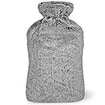 Bramble - 2 Litre Hot Water Bottle Bag with Ultra Soft Fluffy Faux Grey Fur Cover for Pain Relief in Cold Weather - Christmas Secret Santa Present and Xmas Gift