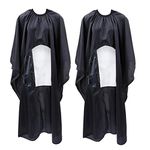 FRCOLOR Barber Cape Hair Cutting Salon Cape With Phone Viewing Window Professional Waterproof Hair Dye Cape Adjustable Suit Professional Workwear For Adult Beauty Salon Hairdressing 2pcs