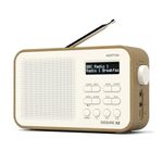 DAB DAB+ FM Digital Radio, Portable, Dual Alarm, Battery & Mains, AUX, Headphone, 60 Presets, Sleep timer (AZATOM Desire X2 Oak)