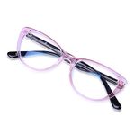 Eyevy® BlueX KIDS | Zero Power Blue Light Filter & Anti glare Computer Eyeglasses | UV Protected Spectacles | Transparent Cat Eye Frame Reading Glasses For Age 5 to 10 | Light Pink