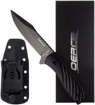 OERLA OLK-D45 Tactical Survival Knife with Kydex Sheath, D2 High Carbon Steel Fixed Blade Outdoor Knife, G10 Handle, EDC Tactical Belt Clip