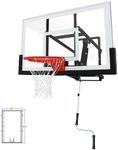 PROGOAL Basketball Hoop Garage Wall Mounted Adjustable-Height, with 60'', 72''Tempered Glass Backboard, Pro-Style Breakaway Rim, Durable Bracket and Net (72x42in basketball backboard)