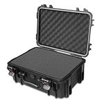 AxiGear Waterproof/Airtight Hard Case with DIY Customizable Foam Insert 19 x 14 x 8in (Black)